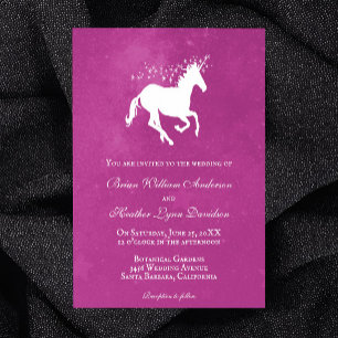 Magenta Unicorn Wedding Invitation