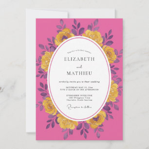 Magenta Vivacious Summer Wedding Invitation