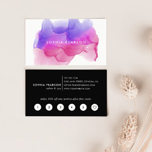 Magenta Watercolor Blot Loyalty Card