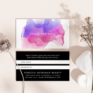 Magenta Watercolor Blot   Referral Card