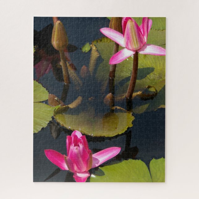 Magenta Waterlilies Jigsaw Puzzle (Vertical)