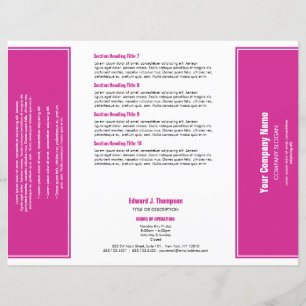 Magenta White Simple Border Brochure
