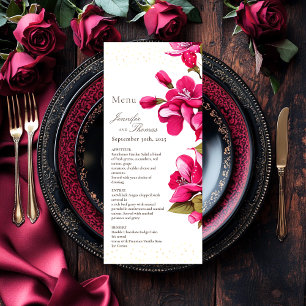 Magenta Wild Roses Wedding Menu