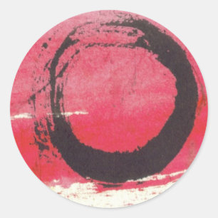 Magenta Zen Circle Classic Round Sticker