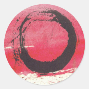 Magenta Zen Circle Classic Round Sticker