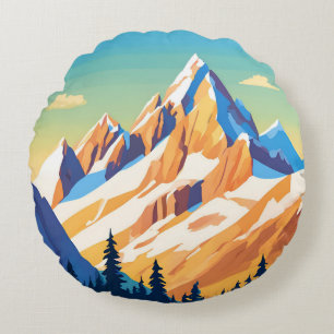 Magestic Mountains Round Cushion