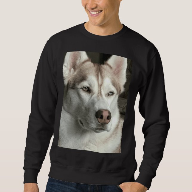 Maggie The Siberian Husky Long Sweatshirt (Front)