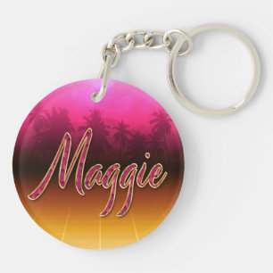 Maggie Vorname Name golden pink Schlüsselanhänger Key Ring