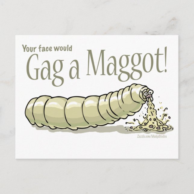 maggot_gag_zazzle postcard (Front)