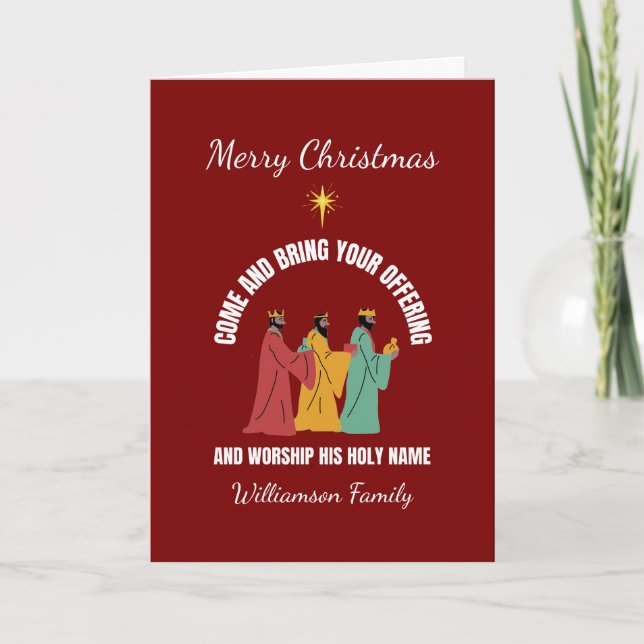 Magi Three Wise Men Christian Christmas Nativity Holiday Card (Front)