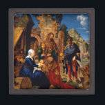 Magi Worship Baby Jesus Keepsake Box<br><div class="desc">Fine art image of the Wise Men and the Holy Family  with ruins in the background.  A 15th century painting by Albrecht Durer.</div>