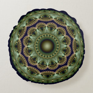 Magian glorious fractal glossy pattern round cushion