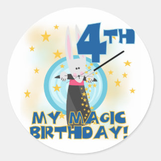 Magic 4th Birthday Tshirts and Gifts Classic Round Sticker