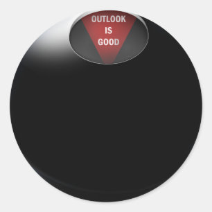 Magic 8 Ball says, "Outlook is Good" Classic Round Sticker