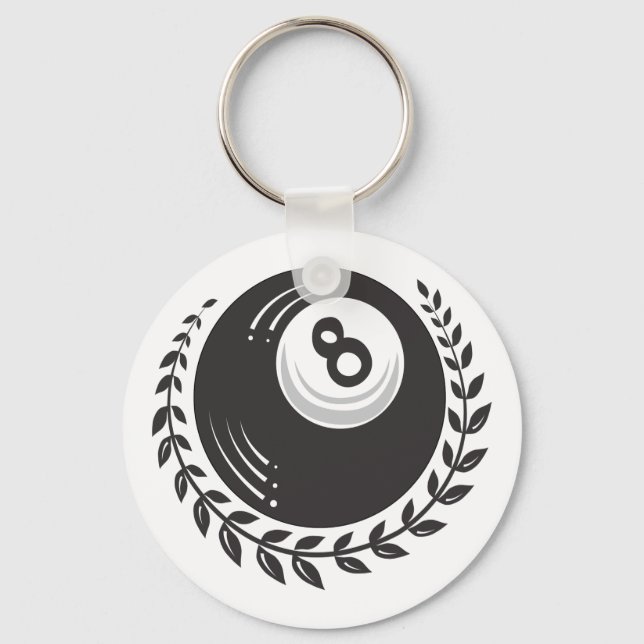 Magic 8 Ball Tattoo Key Ring (Front)