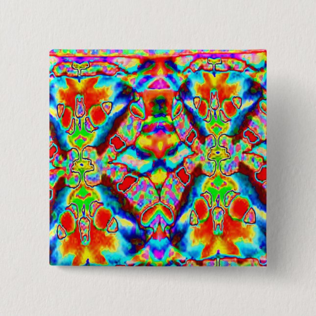 Magic alien patterns 15 cm square badge (Front)