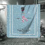 Magic and Wonder Christmas Snowman Blue ID440 Sherpa Blanket<br><div class="desc">Beautiful minimalist Sherpa blanket design featuring a stylised snowman framed in white on a cadet blue background scattered with snowflakes and stars. Trendy typography of 'Magic and Wonder' completes the design. Search ID440 to see other coordinating products and additional colour options for this design.</div>