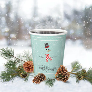 Magic and Wonder Christmas Snowman Mint ID440 Paper Cups