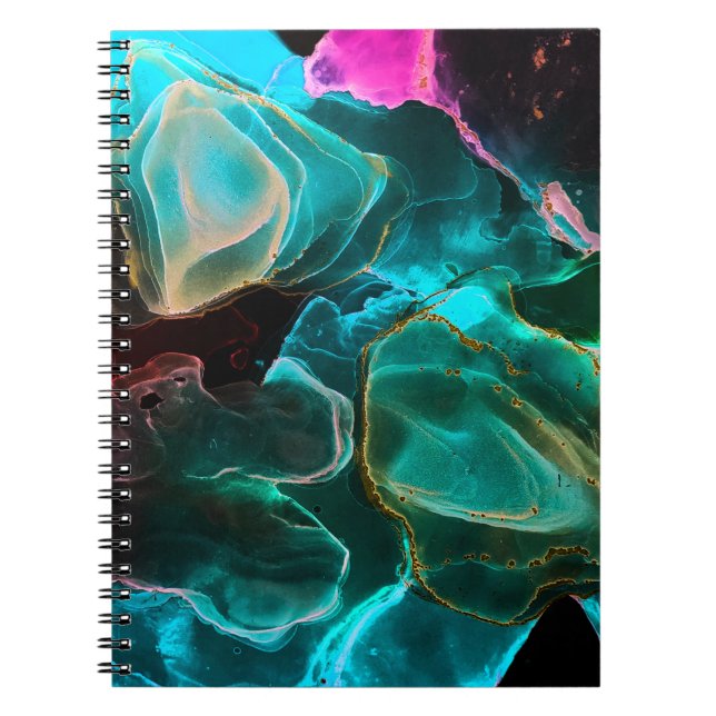 Magic Background. Hand Paint. Flow Creativity Wate Notebook (Front)