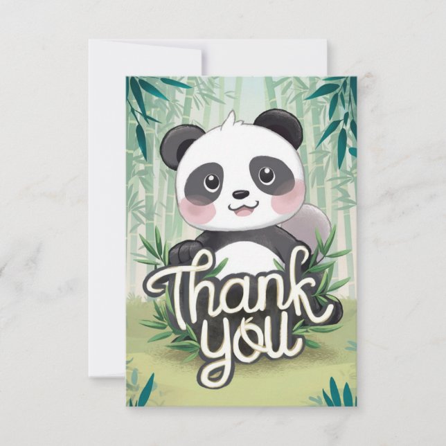 Magic Bamboo Panda  Thank You Card (Front)