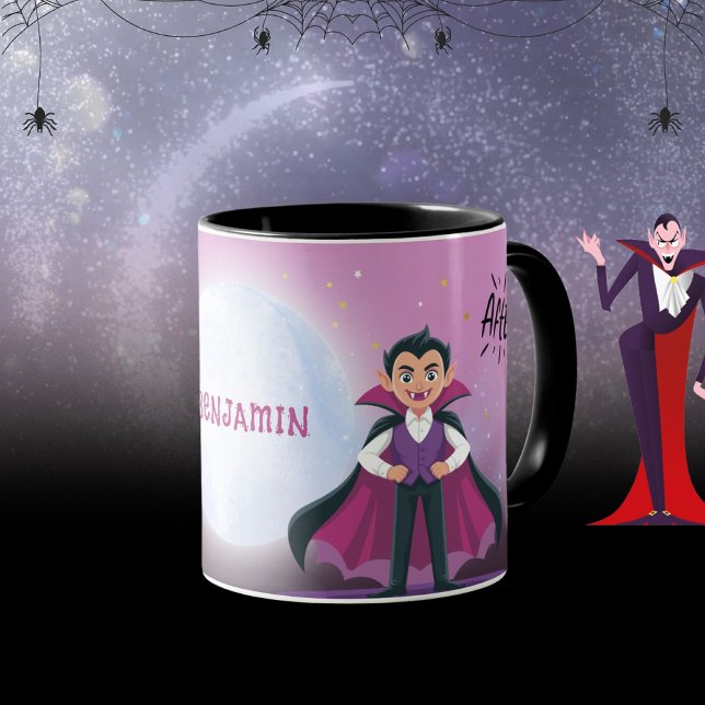 Magic Bat to Vampire Transformation Halloween Mug (Before and After Bat to Vampire Halloween Mug ©Susanne Sachers - Sunny Mind 🌞)
