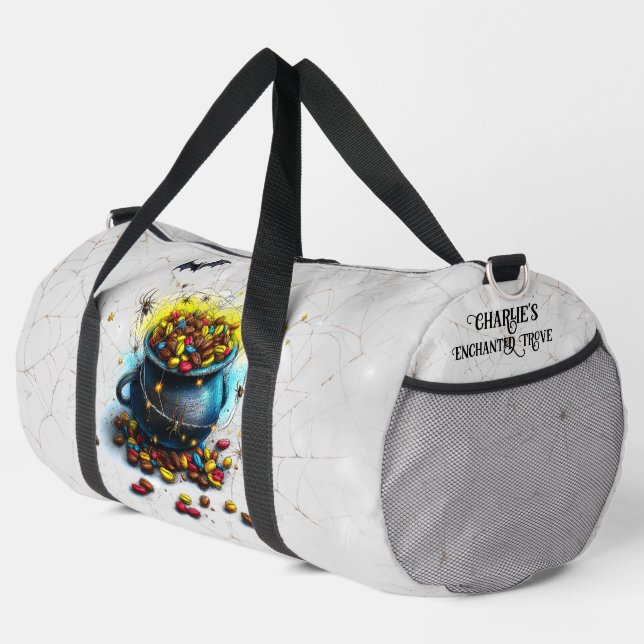Magic Beans Cauldron Halloween Enchanted  Duffle Bag (Right Corner)