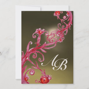MAGIC BERRIES 3,MONOGRAM ruby champagne Invitation
