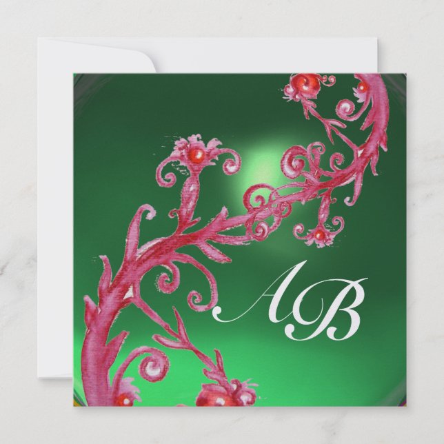 MAGIC BERRIES 4,MONOGRAM red jade ice Invitation (Front)