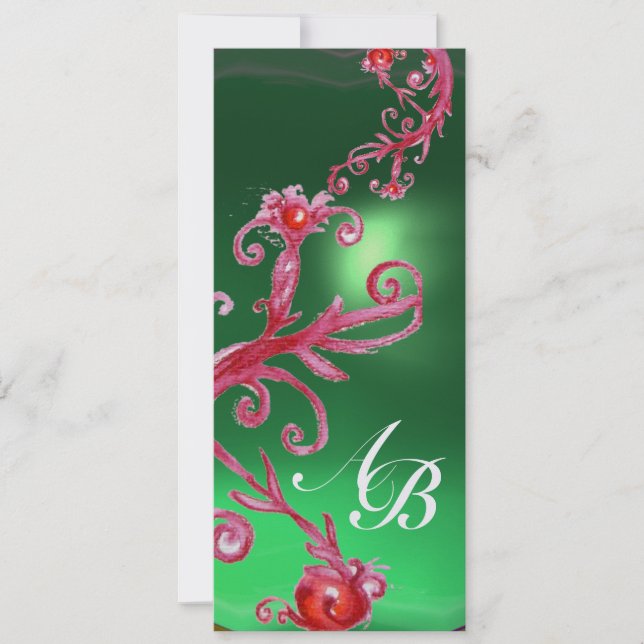 MAGIC BERRIES 4,MONOGRAM red jade ice Invitation (Front)