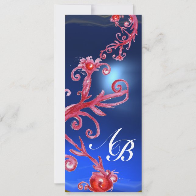 MAGIC BERRIES 4,MONOGRAM red sapphire champagne Invitation (Front)