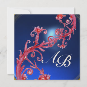 MAGIC BERRIES 4,MONOGRAM red sapphire champagne Invitation