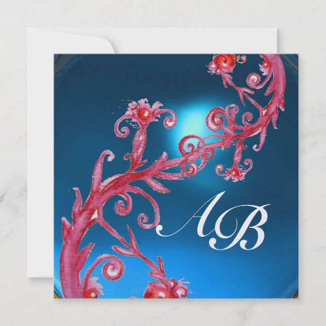 MAGIC BERRIES 4,MONOGRAM red sapphire ice Invitation (Front)