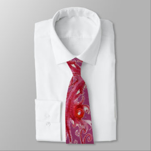 MAGIC BERRIES Fantasy Purple Red Pink Floral Swirl Tie