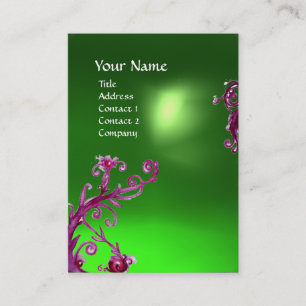 MAGIC BERRIES GREEN EMERALD MONOGRAM BUSINESS CARD