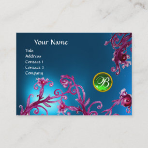MAGIC BERRIES MONOGRAM, Blue Sapphire,emerald gree Business Card