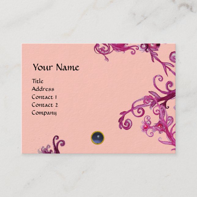 MAGIC BERRIES  MONOGRAM gem blue Business Card (Front)