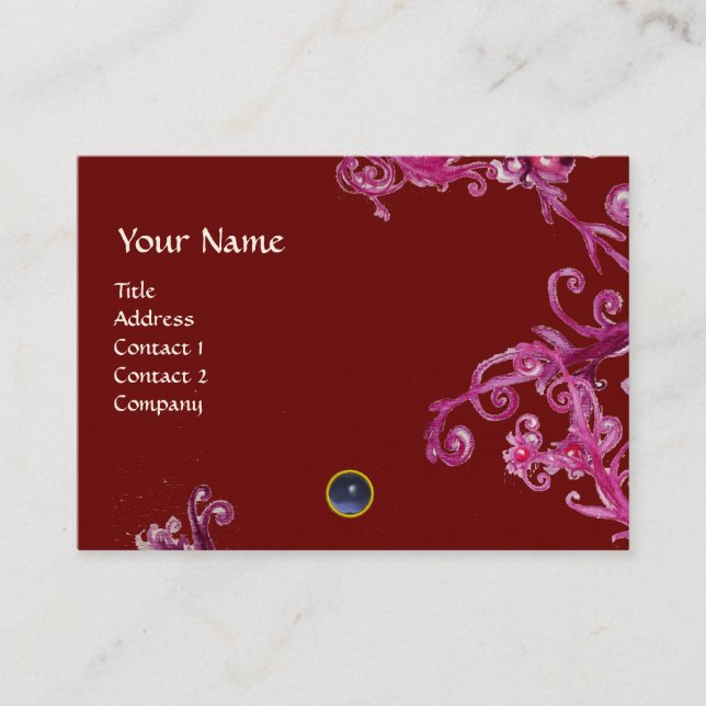 MAGIC BERRIES  MONOGRAM gem blue Business Card (Front)