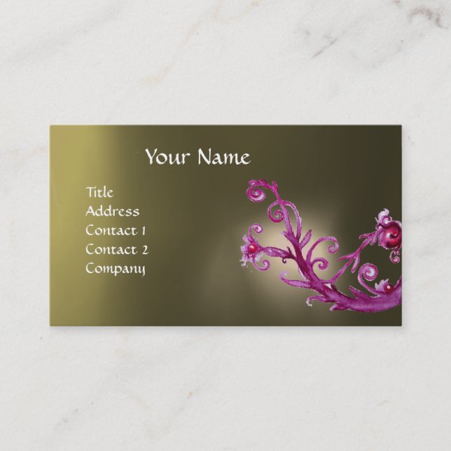MAGIC BERRIES MONOGRAM GEM grey Business Card (Front)