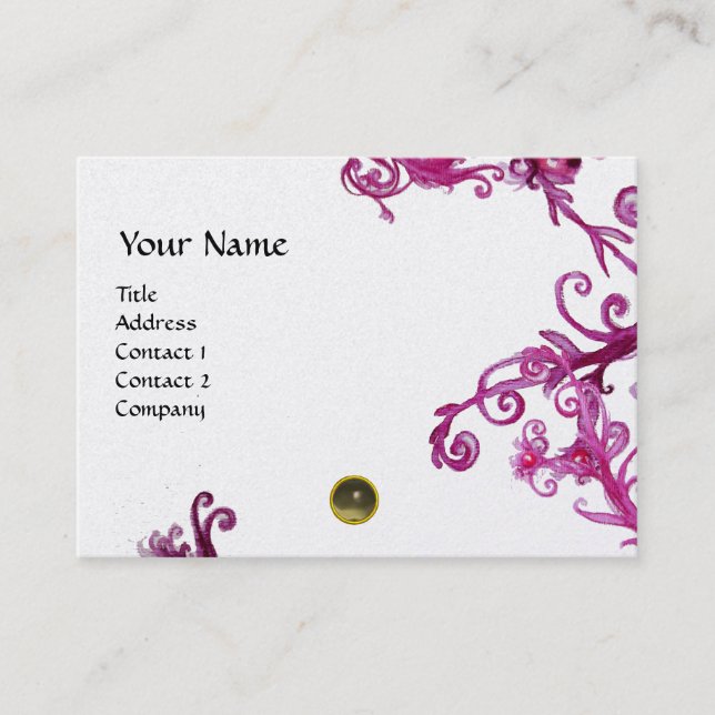 MAGIC BERRIES  MONOGRAM gem grey platinum Business Card (Front)