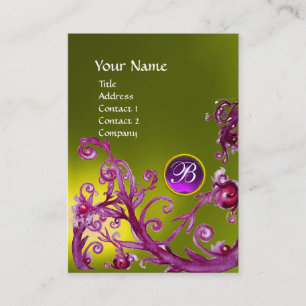 MAGIC BERRIES MONOGRAM GEM topaz yellow purple Business Card