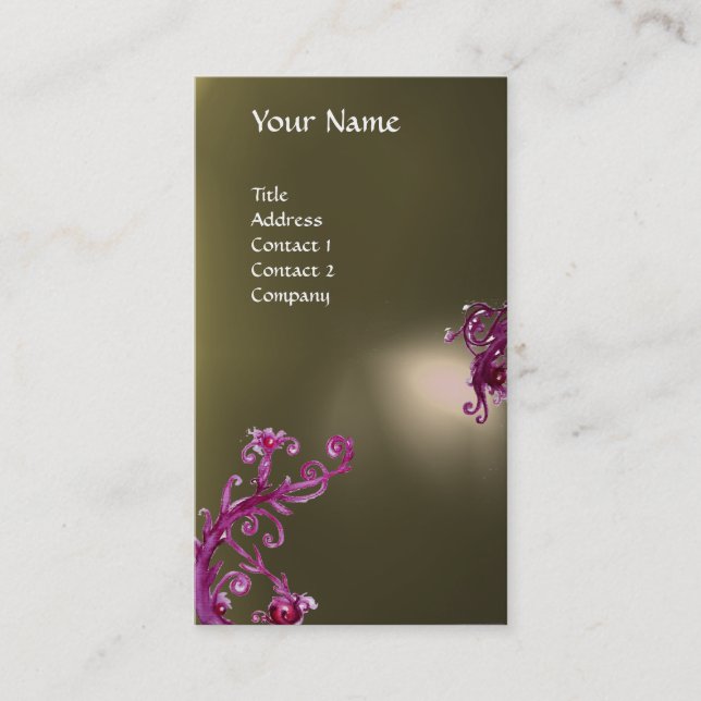 MAGIC BERRIES MONOGRAM grey Business Card (Front)