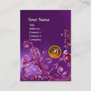 MAGIC BERRIES MONOGRAM ORANGE GEM amethyst purple Business Card