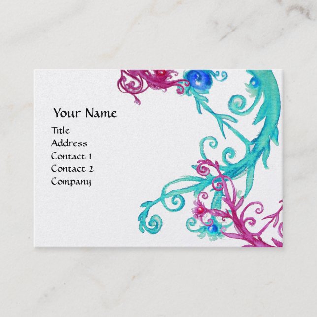 MAGIC BERRIES  MONOGRAM swirl metallic gold Business Card (Front)