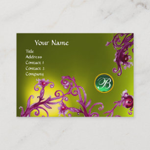 MAGIC BERRIES MONOGRAM,  topaz yellow green Business Card