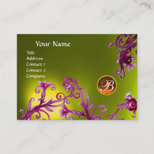 MAGIC BERRIES MONOGRAM,  topaz yellow orange Business Card