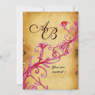 MAGIC BERRIES MONOGRAM wax seal parchment Invitation