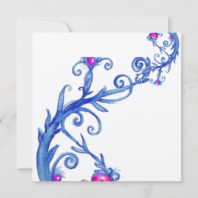 MAGIC BERRIES, purple white metallic  gold Invitation (Front)