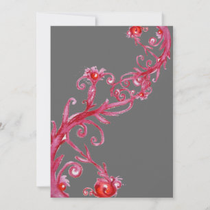 MAGIC BERRIES, red grey Invitation