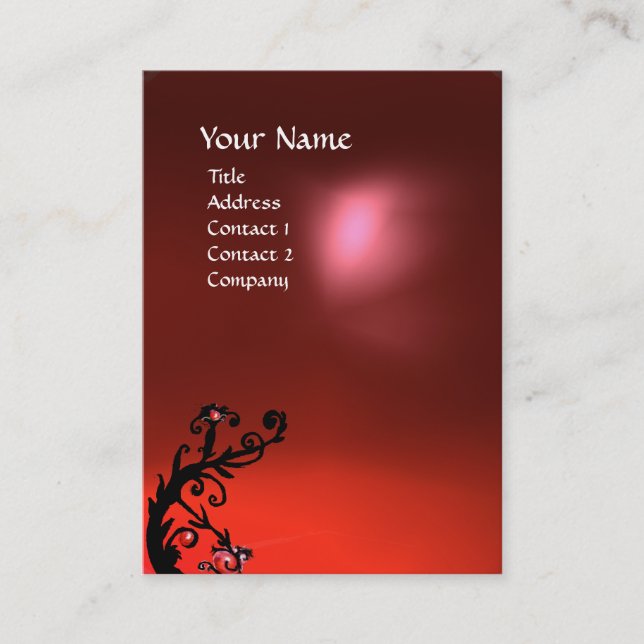 MAGIC BERRIES RED RUBY GEM MONOGRAM BUSINESS CARD (Front)