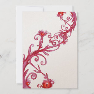MAGIC BERRIES, red white metallic  gold Invitation